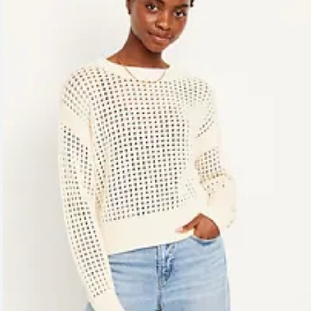 Old Navy Women's Ivory Knit Sweater